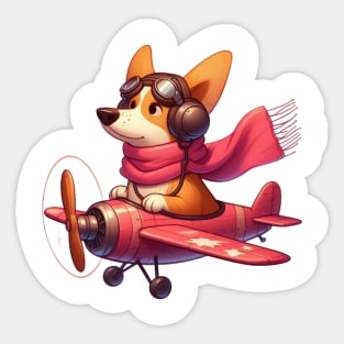 Corgi Pilot Sticker